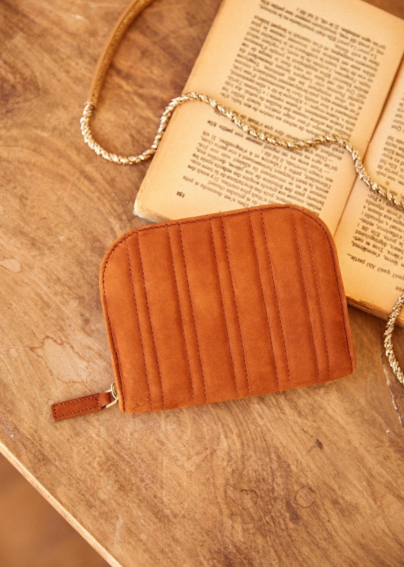 Small Dean Wallet - Quilted Hazel - Goat Leather - Sézane