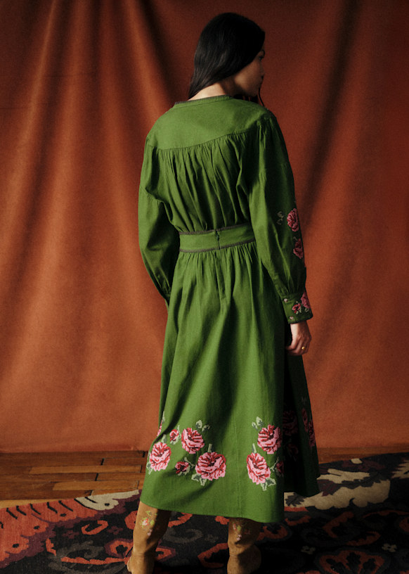 SÉZANE ブラウス Marzy Shirt - Sézane x Baziszt - Burgundy Ecru Background