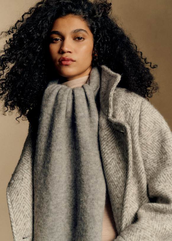 MARKAWARE マーカウェア　ベビーアルパカ　スカーフ ナチュラルブラック/ベビーアルパカ / アルパカストール, White