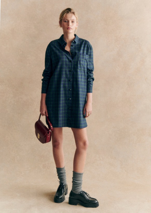 Robe Sadie Velours Noir Coton Sezane