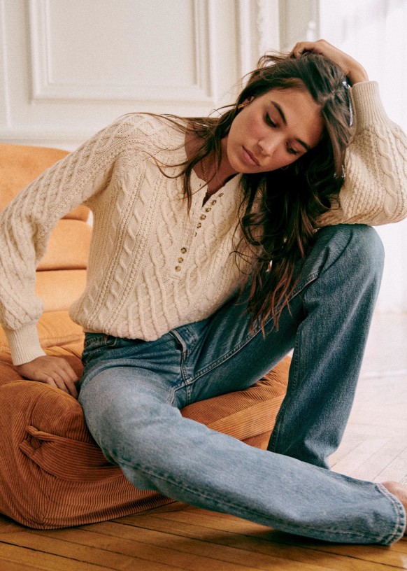 Bree Jumper Cream Organic Cotton Sézane