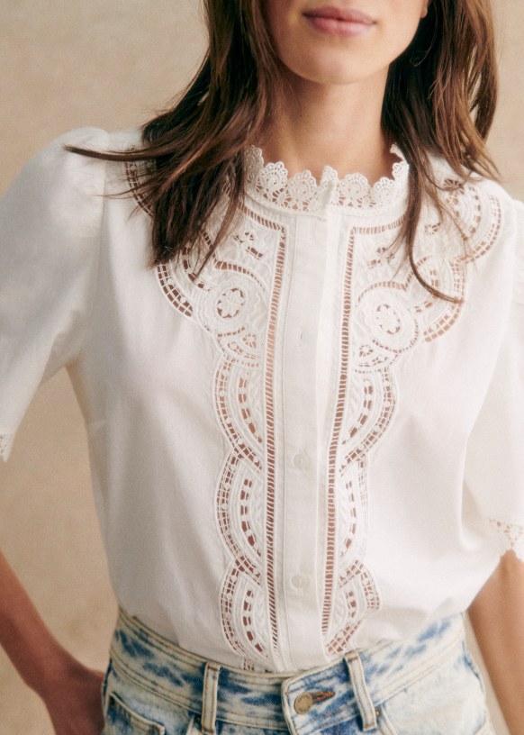 Eponine Shirt - Ecru - Organic cotton - organic textile - Sézane