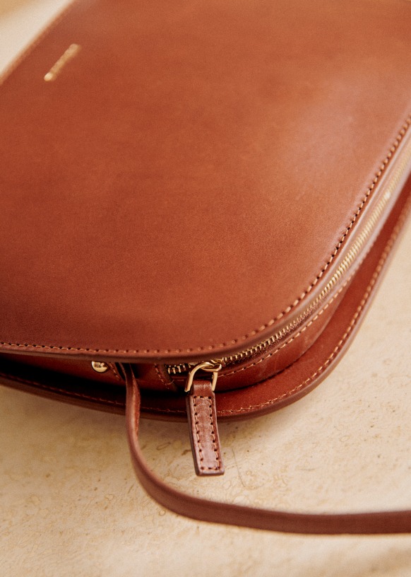 Heritage Victor Bag Natural heritage leather Bovine leather Sézane