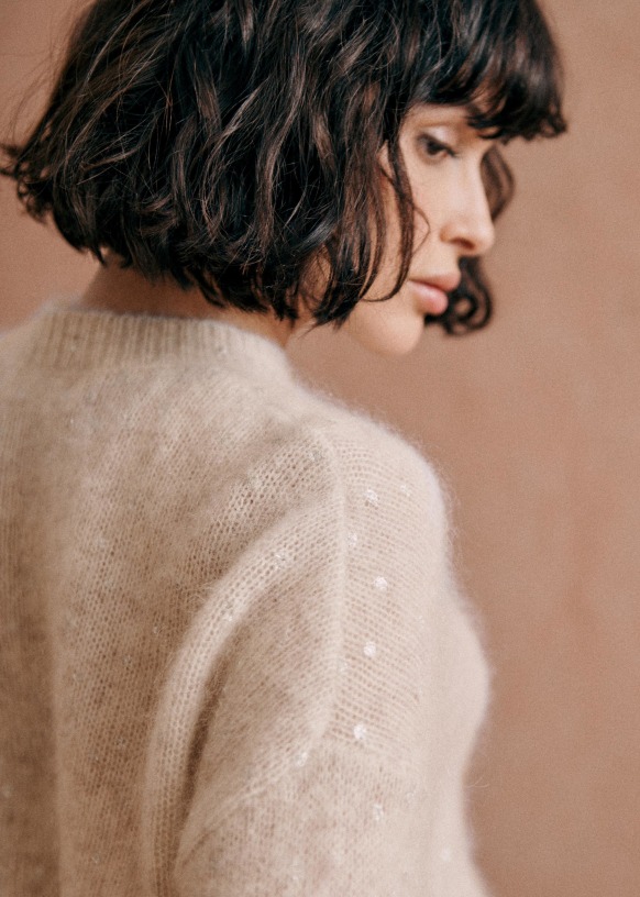 Ludivine Jumper Beige Chin Argent Kid mohair S zane