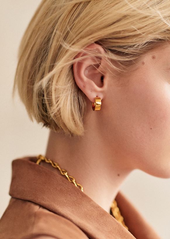 Small Arlene Hoops - Brushed Gold main image 0