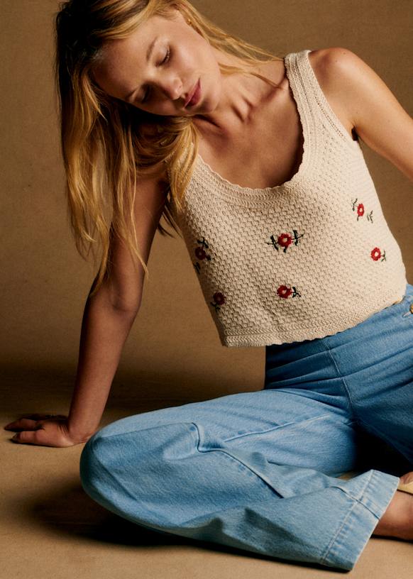 Yda Top - Wildflower Crochet - Organic Cotton - Sézane