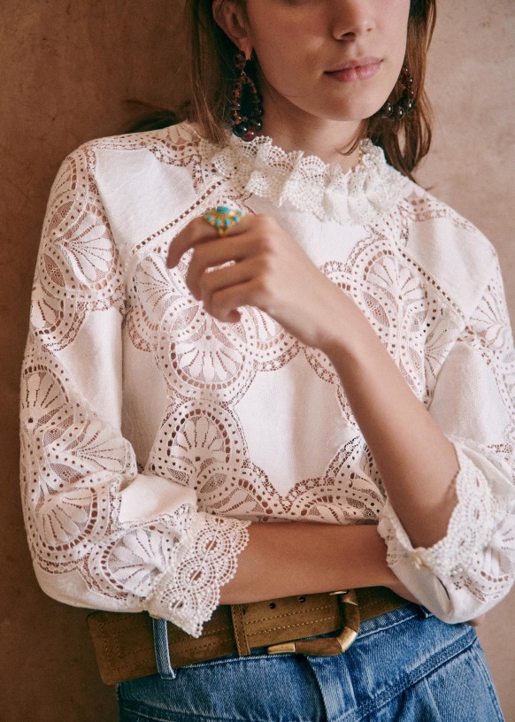 Sezane lace top Clearance