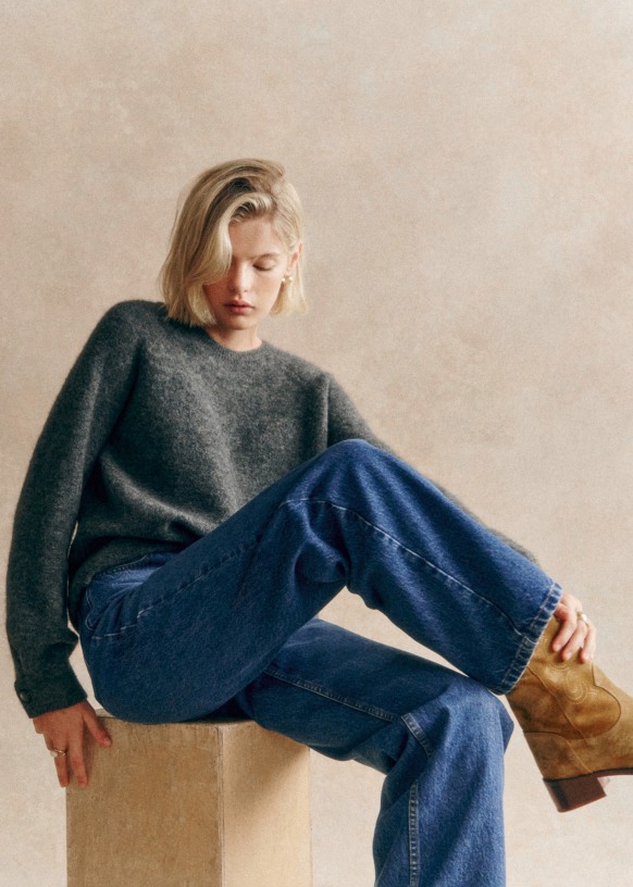 Louisa Jumper Light Beige Merino Wool Sezane