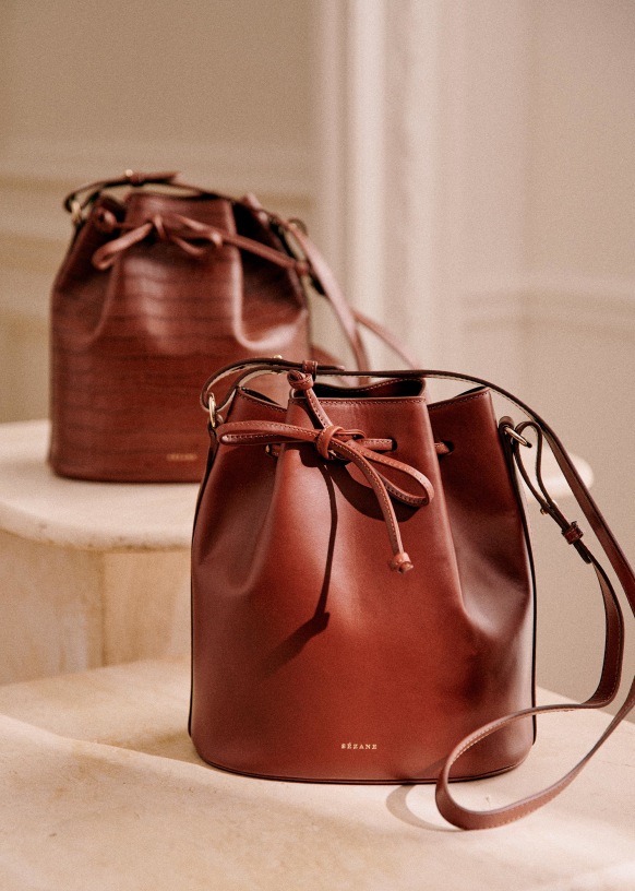 Micro Farrow Bucket Bag - Natural heritage - Vegetable-tanned smooth  cowhide leather - Sézane