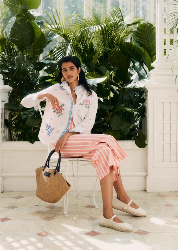 Riny Shirt - Sézane x Andion - Green Pink Camellia print - Organic