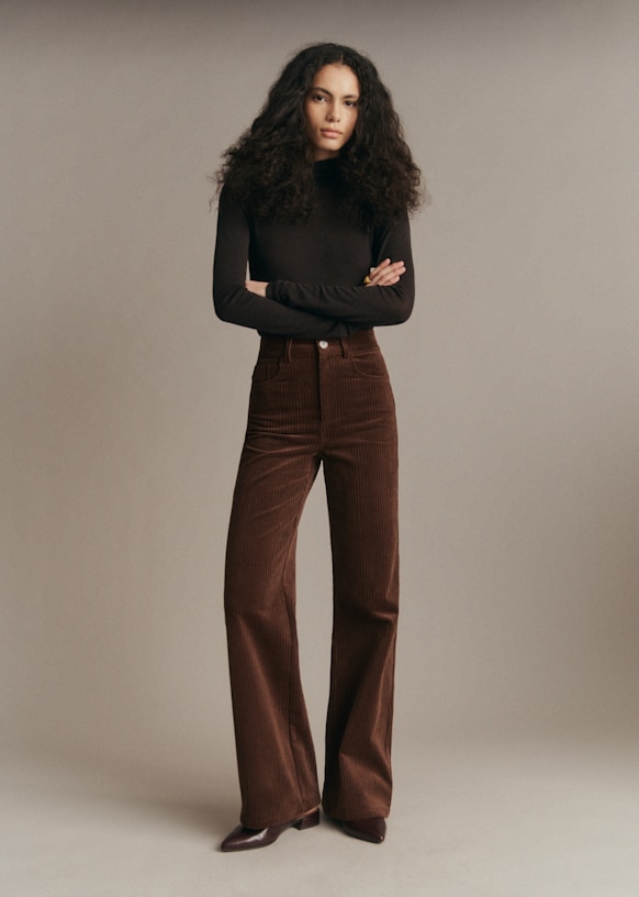 New 70's Trousers - Honey - Lamb leather - Sézane