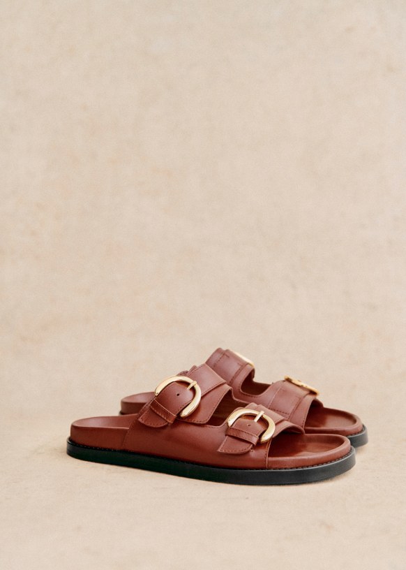 Lenny low mules - Smooth Ecru - Smooth cowhide leather - Sézane