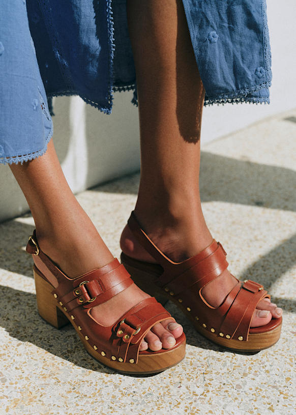 Sonia Clogs - Smooth natural - Bovine leather - Sézane