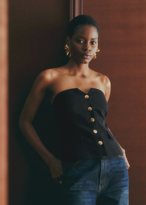 Top RAMSEY - Noir - Polyester recyclé - Sézane