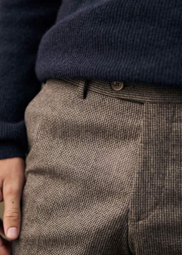 Carl Trousers - Herringbone Brown - Wool - Octobre Éditions Carl Trousers - Herringbone Brown - Wool - Octobre Éditions