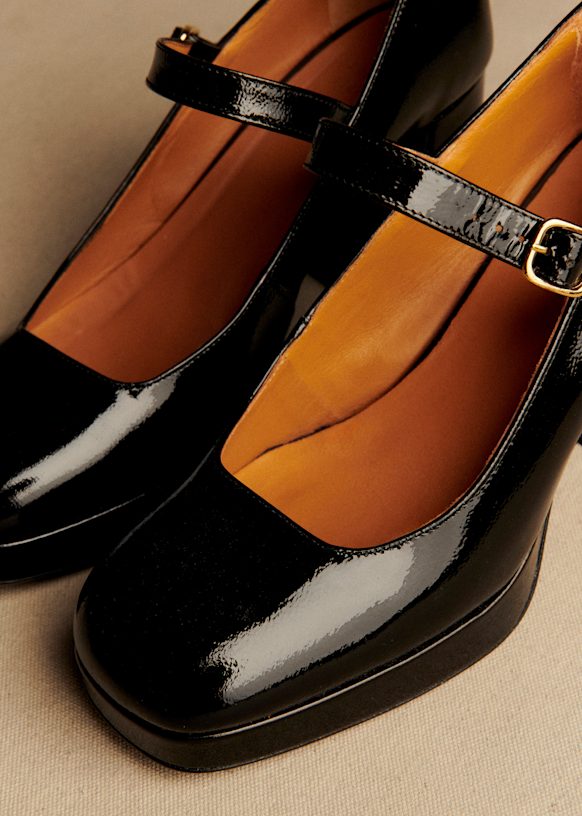 Georgia High Mary Janes - Patent Black - Bovine leather - Octobre