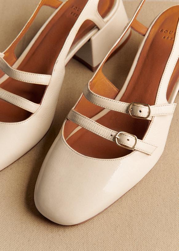 Paula Babies - Ecru / Black - Sheep leather - Sézane