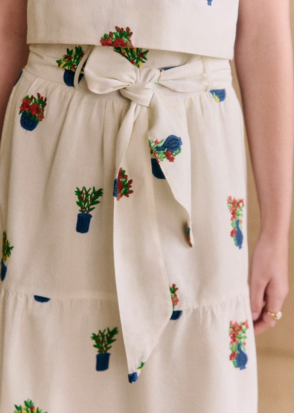 Lambertine Skirt - Sézane x Momonì - Jardini - Linen - Sézane