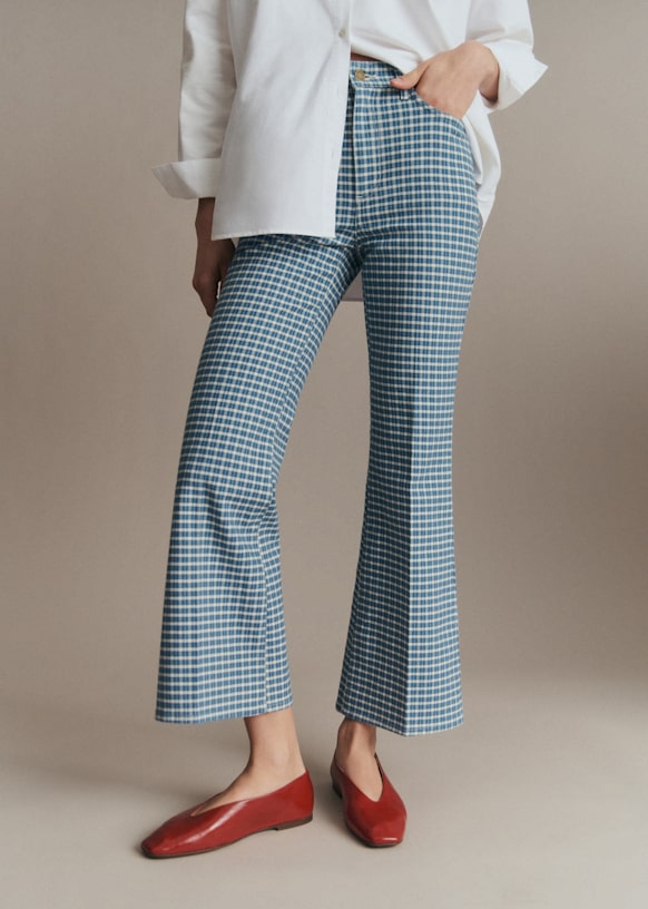 Le Flare - Green Gingham - Viscose ECOVERO™ LENZING™ - Sézane