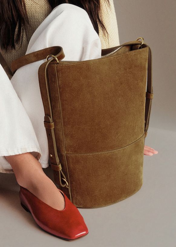 Gary Maxi Bag - Choco - Split cowhide leather - Sézane