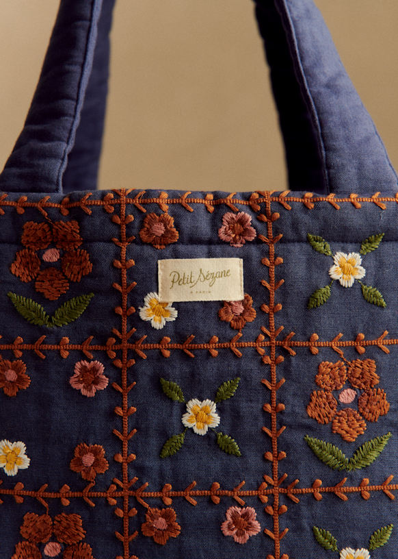 Quilted cabas - Sol Embroidery - Cotton - Sézane