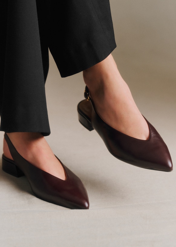 Suzanne ローバレリーナ - ヴィンテージボルドー - 牛革 - Sézane