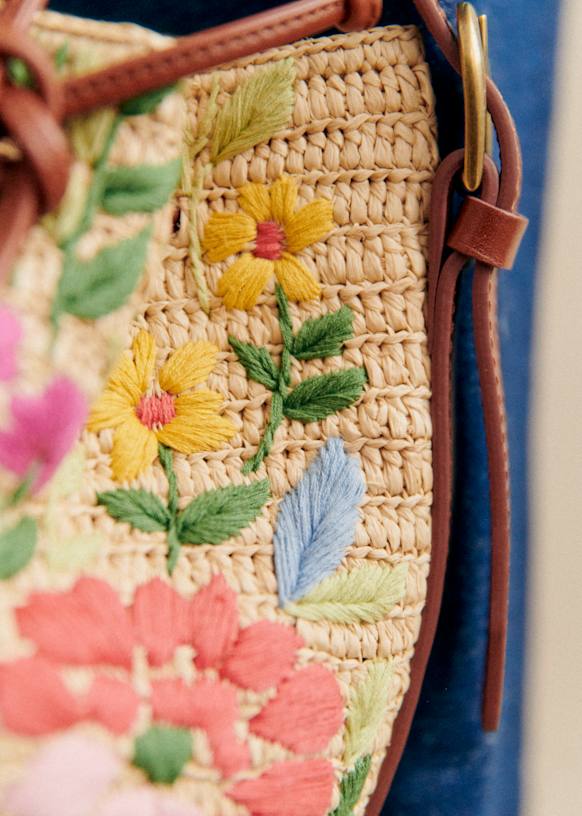 ⭐︎最終価格⭐︎ Sezane ラフィア刺繍バケットバッグ
