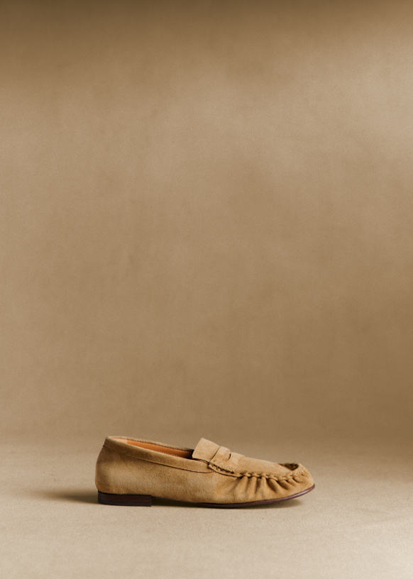 Marceau Loafers - Light Taupe - Split cowhide leather - Sézane