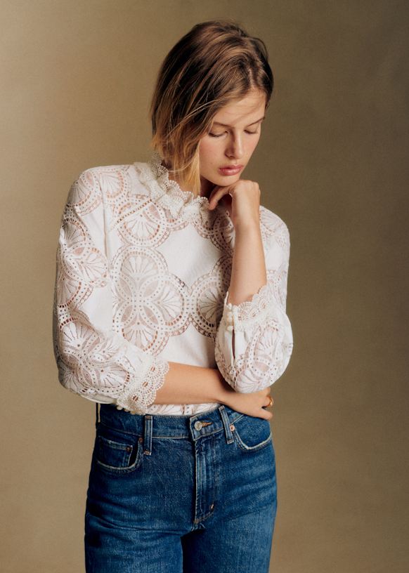Sezane セザンヌ　シルクトップス38サイズ Chlo Shirt - Ecru - Silk - Sézane