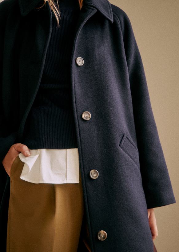 Clyde Coat - Green and brown check - Wool - Sézane Clyde Coat - Green and brown check - Wool - Sézane