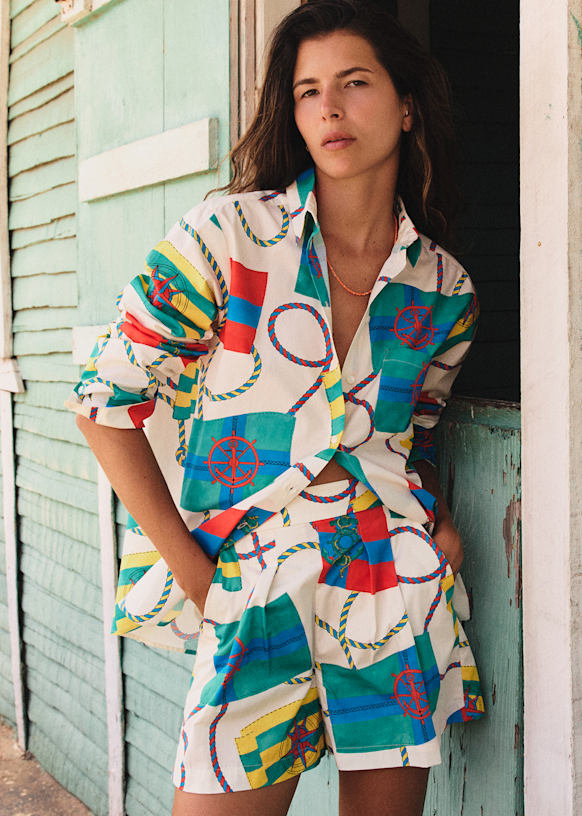 Nicolo Shorts - Marina Print - Organic cotton - organic textile