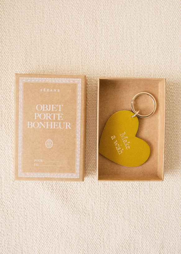 Sezane｜セザンヌ ハートキーリング Llavero Corazon おしゃれ Heart Keychain - Glossy Cumin 
