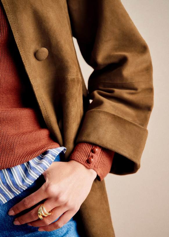 Carter Jacket - Bronze - Goat leather - Sézane