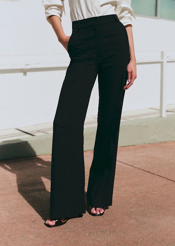 Matheo Trousers - Black - Viscose ECOVERO™ LENZING™ - Sézane