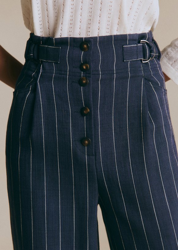 Katie TEA&CAKE long pants ベロアパンツ　ネイビー Elijah Trousers - Dark Blue - Organic cotton - organic textile
