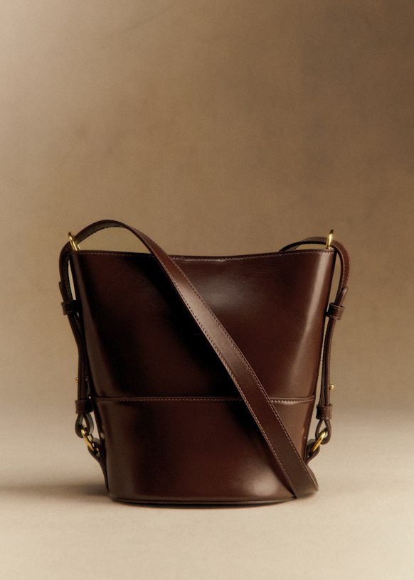 Gary Bag - Chocolate Crocodile Print - Bovine leather - Sézane