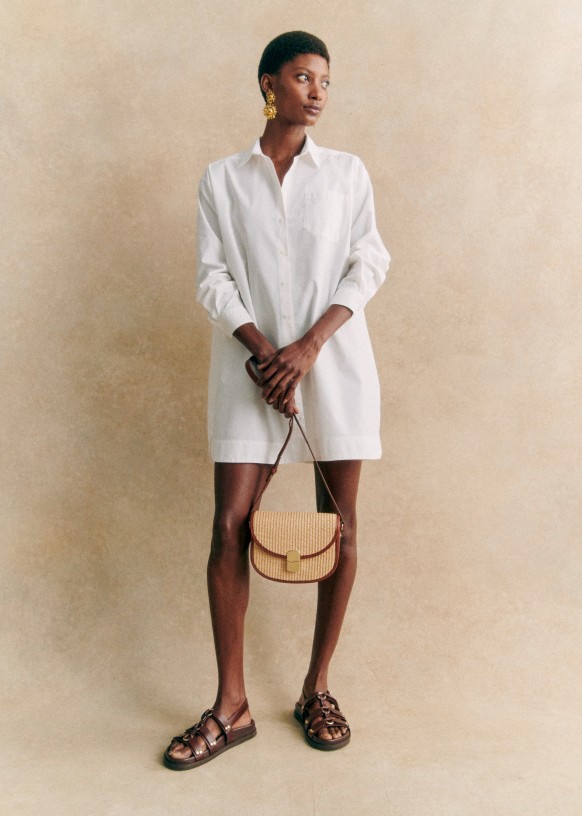 Claude Bag Smooth peach Smooth cowhide leather Sezane
