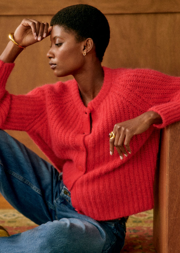 Emile Cardigan - Red - Alpaca - Sézane
