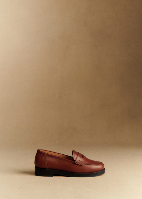 SÉZANE ローファー ダークブラウン 39 Andrea Loafers - Toffee and Chocolate - Bovine leather - Sézane