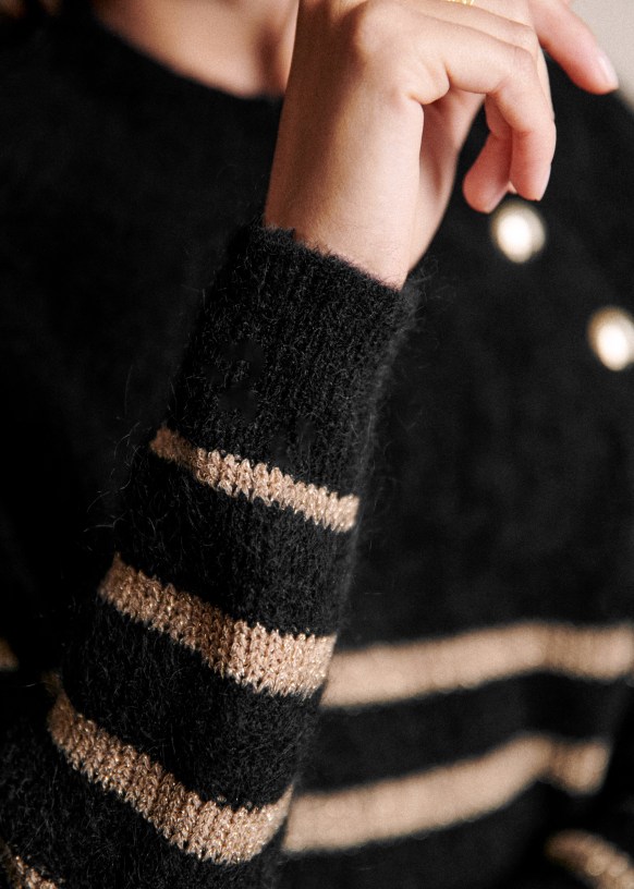 Tessa Dress - Black / Gold - Super kid mohair - Sézane