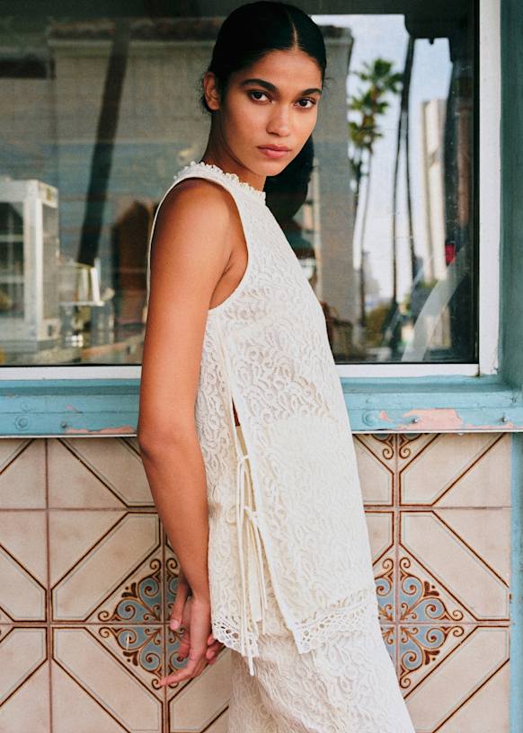 Celesta ブラウス - エクリュレース - オーガニックコットン - Sézane