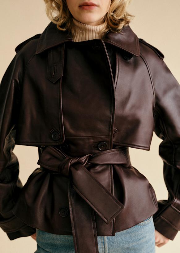 Alonso Jacket - Chocolate - Lamb leather - Sézane