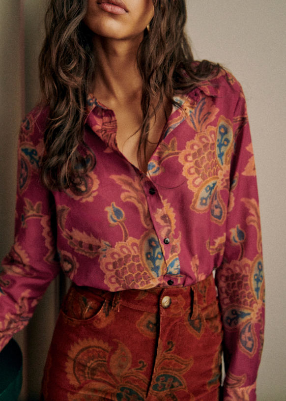 【GINGER掲載商品】 Pierro made textile - cotton 0rganic - Print Sana - Shirt トップス