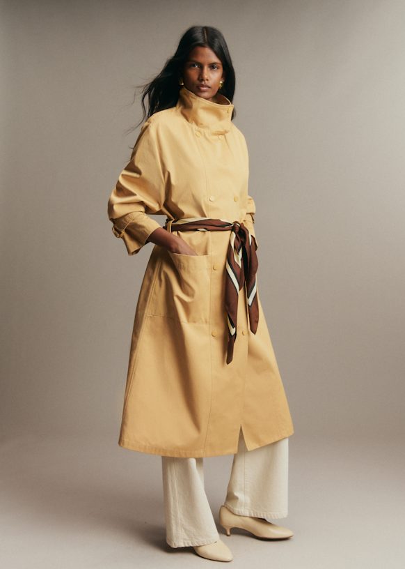 Arnaud Trench Coat - Flax Yellow - Organic cotton - organic