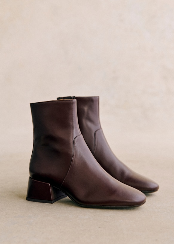 Paulette Low Boots Glossy Black Bovine leather Sezane
