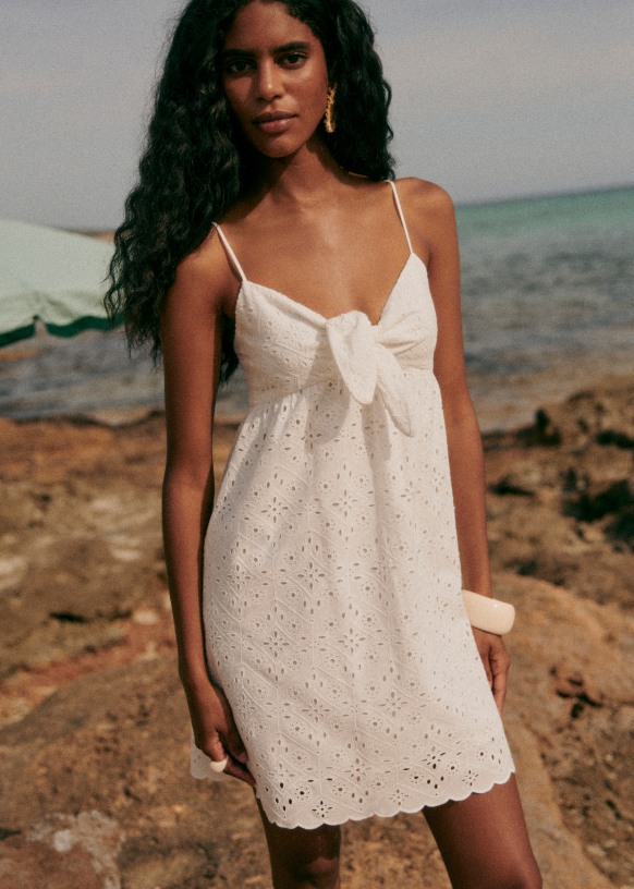 Lynette Dress - Ecru - Organic cotton - organic textile - Sézane