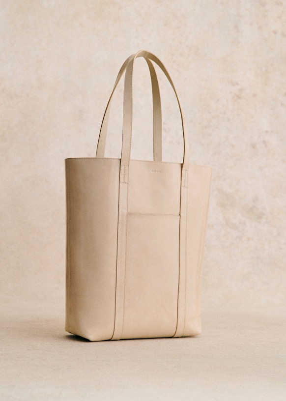 The Tote - バーニッシュレッド - 牛革 - Sézane