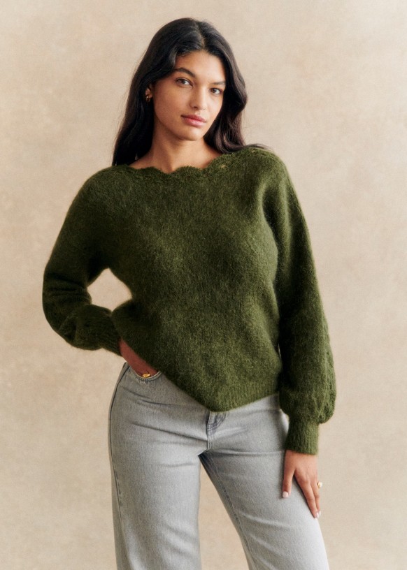 Pull Stacy Vert Parfait Kid mohair Sezane