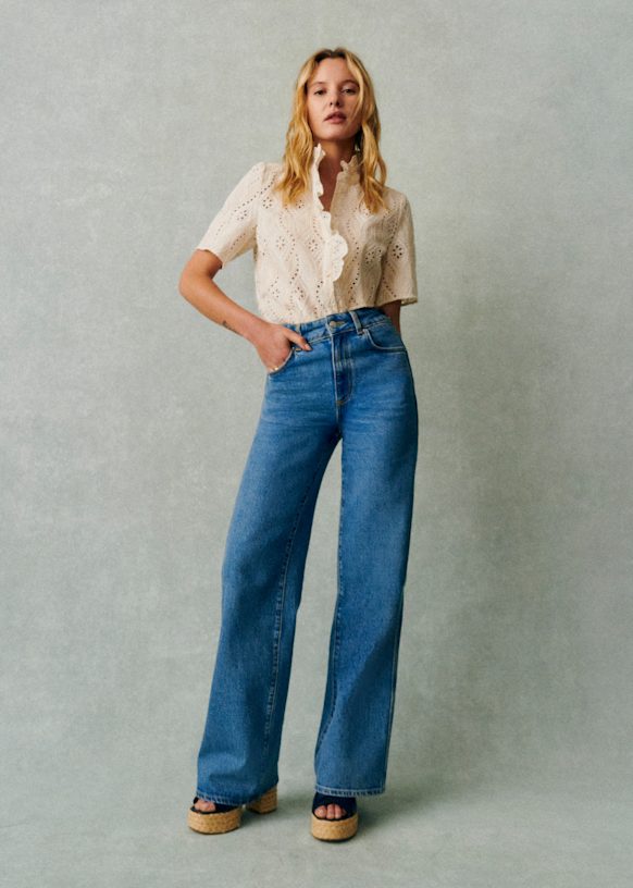 New 70's Trousers - Denim Blue - Organic cotton - organic textile - Octobre  Éditions