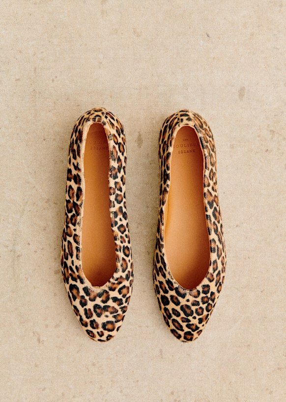 Matilda Ballerinas Leopard Pony effect cowhide leather Sezane